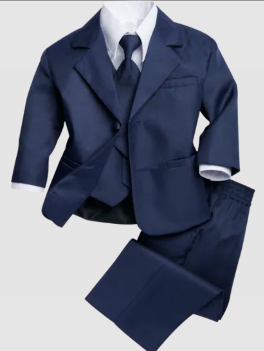 Toddler Boys' Navy 3-Piece Formal Suit Set with Tie